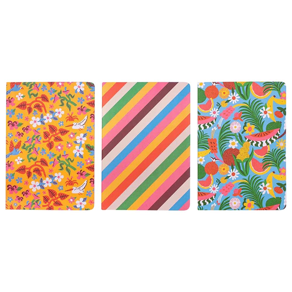 مجموعة من 3 دفاتر بنقشة الفواكه من باندو Bando Fruity Notebook 3pc Set