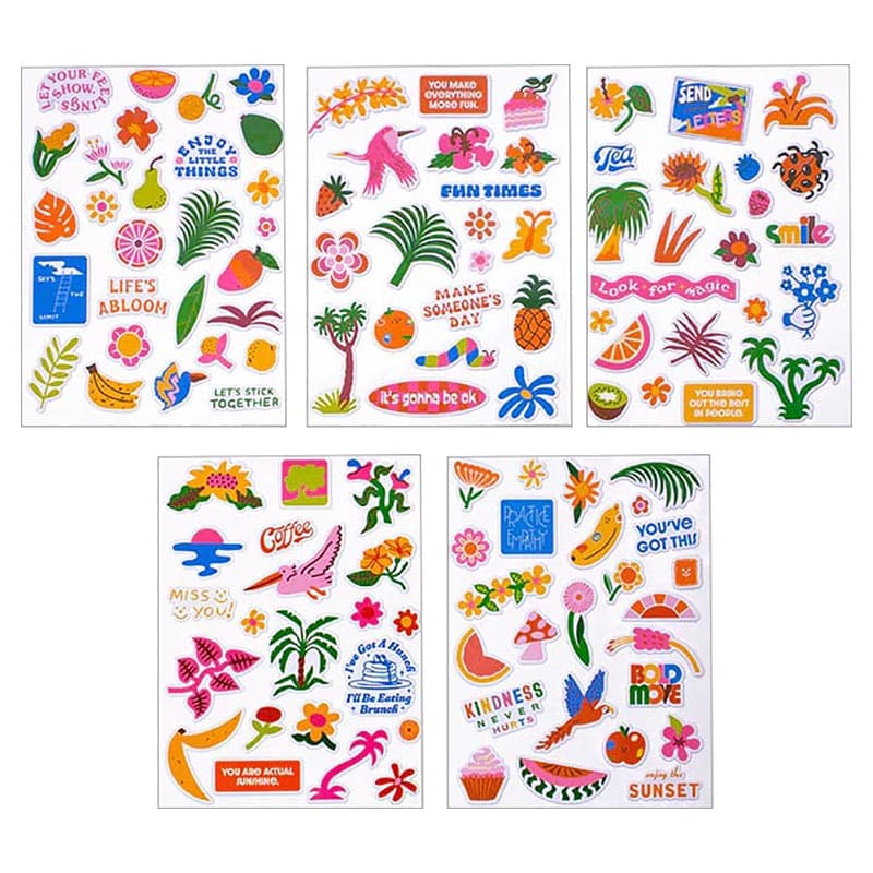 مجموعة ستيكرات منتفخة من باندو  Bando Tropical Puffy Sticker Set