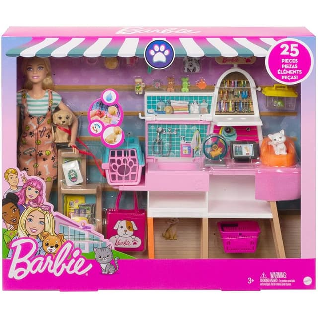 مجموعة متجر مستلزمات الحيوانات الأليفة للاطفال باربي Barbie - Pet Supply Store Playset