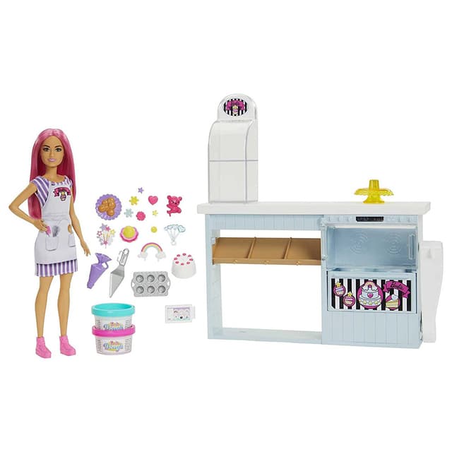 مجموعة لعب مخبز الدمية الصغيرة للاطفال باربي Barbie - Petite Doll Bakery Playset