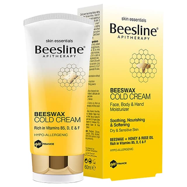 كريم مرطب للوجه والجسم واليدين بشمع العسل 60 غرام بيزلين Beesline Beeswax Cold Cream 60g
