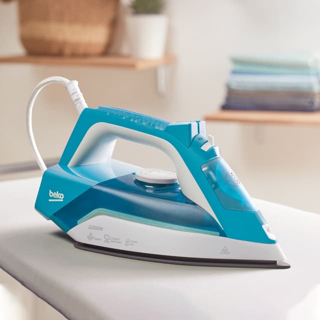 مكواه بخاريه 2200 واط أزرق فاتح بيكو Beko Steam Iron Turquoise