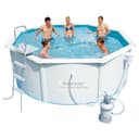 مسبح كبير منزلي 360 × 360 × 120 سم بإطار فولاذي ونظام فلترة بيست واي Bestway Hydrium Pool Set