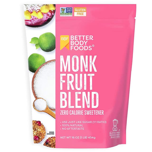 بديل السكر الصحي مستمد من فاكهة الراهب 454 غرام Better Body Foods Monk Fruit 454g