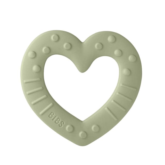 عضاضة للاطفال للتسنين على شكل قلب أخضر فاتح بيبس Bibs Heart Baby Bitie Teether