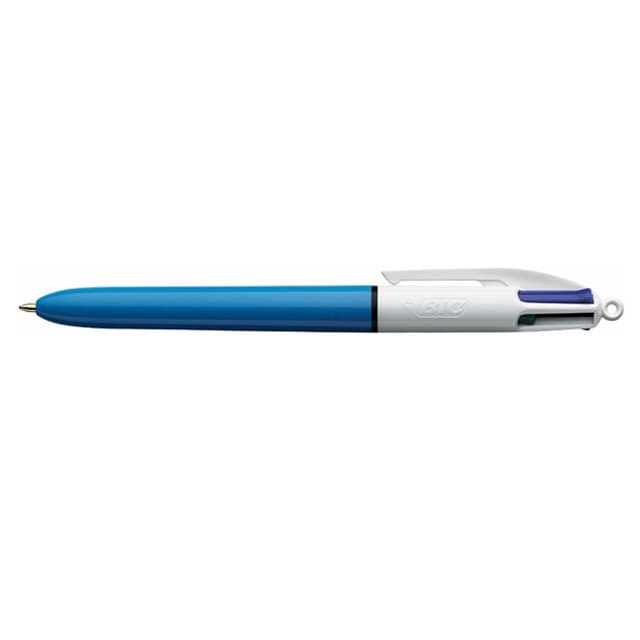 قلم حبر جاف متوسط الحجم قابل للسحب 4 ألوان أزرق أسود أحمر أخضر بيك Bic 4 Colors Medium Pen