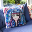 مخدة بوليستر وقطن مزخرفة بيغ ديزاين Biggdesign Mavi Su Pillow