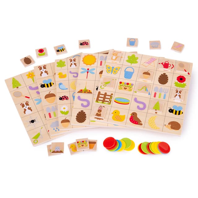 لعبة بينجو للأطفال من عمر 3 سنوات بيجغس الحديقة Bigjigs Garden Bingo