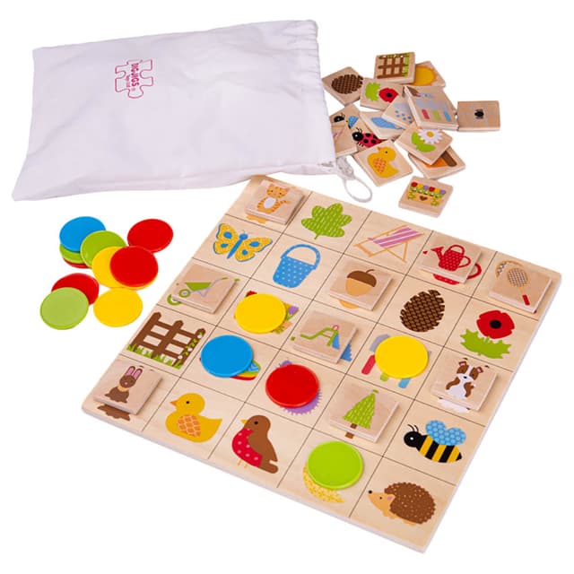 لعبة بينجو للأطفال من عمر 3 سنوات بيجغس الحديقة Bigjigs Garden Bingo