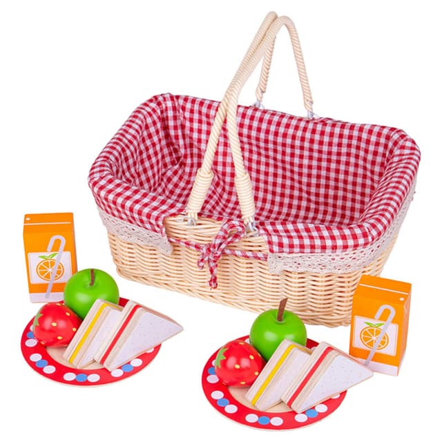 لعبة سلة الرحلات للأطفال من عمر 3 سنوات بيجغس Bigjigs Picnic Basket Set