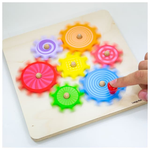 لعبة بازل التروس الخشبية للأطفال من عمر 10 سنوات بيجيغس Bigjigs Wooden Cog Puzzle