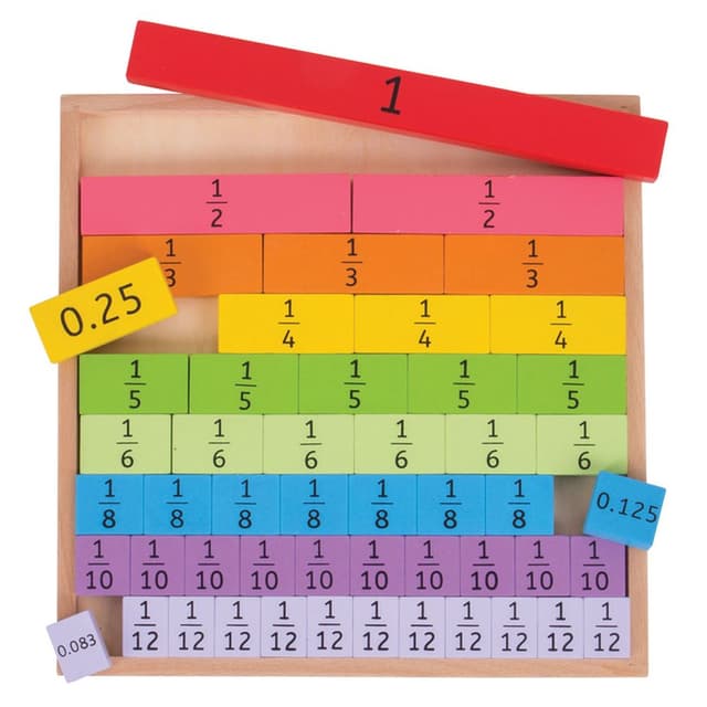 لوحة تعليم الكسور للأطفال من عمر 3 سنوات بيجيغس Bigjigs Wooden Fractions Tray