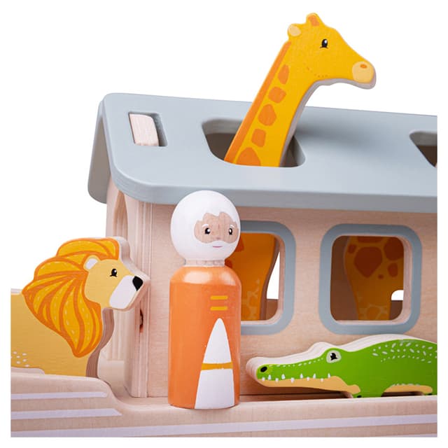 لعبة سفينة نوح للأطفال من عمر السنة بيجيغس Bigjigs Wooden Noah's Ark Toy
