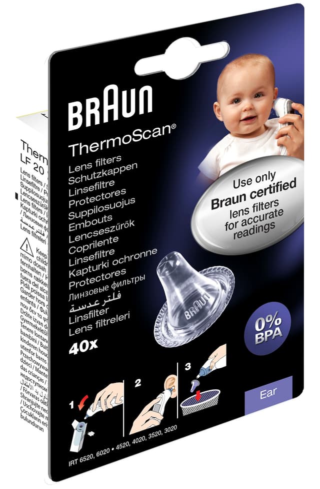 فلاتر عدسات ميزان حرارة للاذن 40 فلتر براون Braun - Lf 40 Thermoscan Refill.