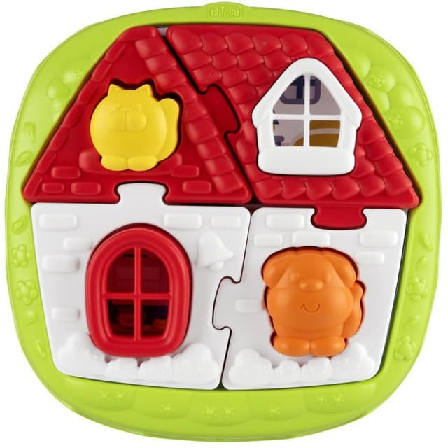 لعبة بازل للاطفال شكل بيت و مزرعة بلاستيك شيكو Chicco - 2-in-1 House & Farm Puzzle