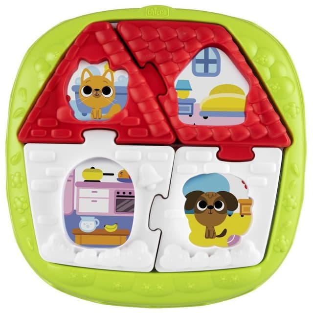 لعبة بازل للاطفال شكل بيت و مزرعة بلاستيك شيكو Chicco - 2-in-1 House & Farm Puzzle