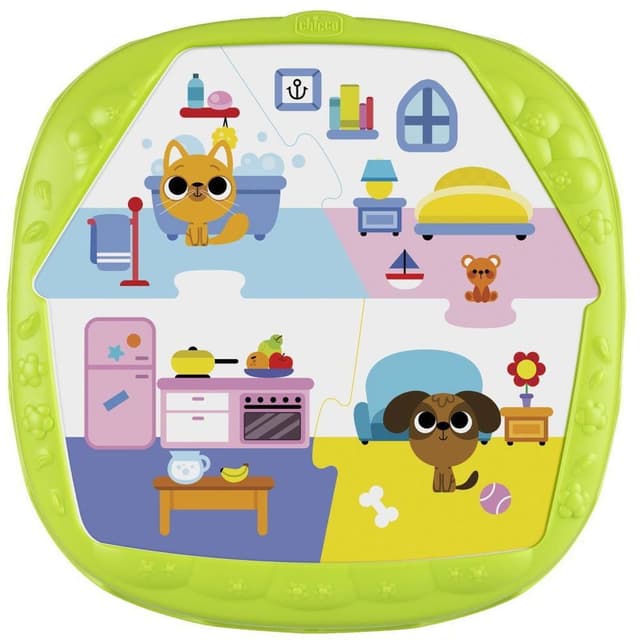 لعبة بازل للاطفال شكل بيت و مزرعة بلاستيك شيكو Chicco - 2-in-1 House & Farm Puzzle