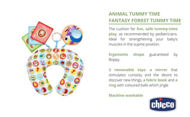 وسادة طبية للبطن للأطفال تشيكو Chicco - Animal Tummy Time Pillow