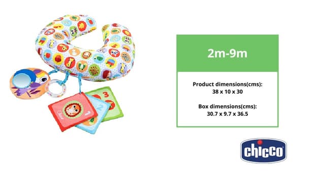 وسادة طبية للبطن للأطفال تشيكو Chicco - Animal Tummy Time Pillow
