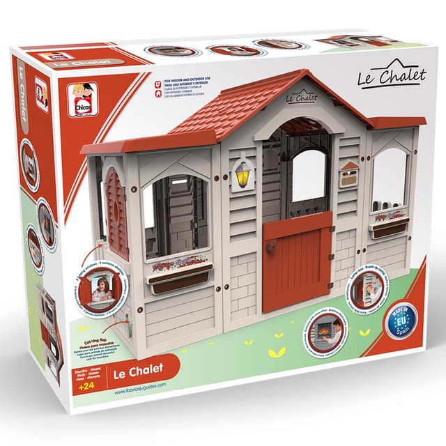 بيت للاطفال كبير بلاستيك أحمر / بني تشيكوز Chicos - Le Chalet - Red & Brown