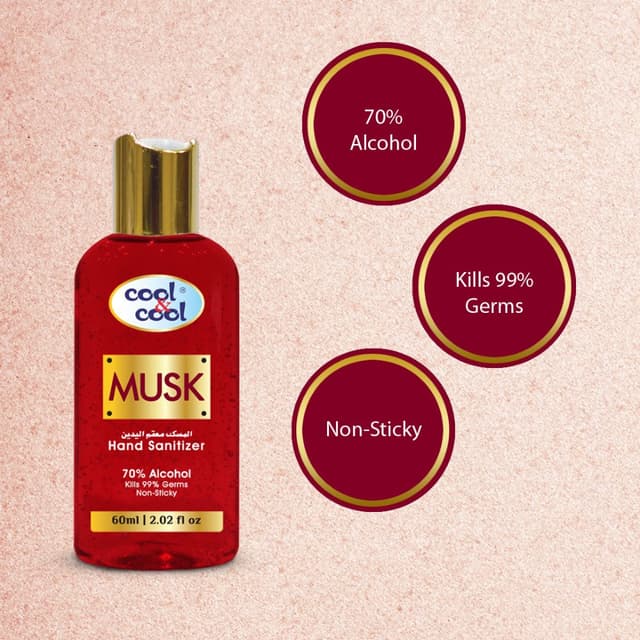 معقم لليدين جل برائحة المسك 60 مل كول آند كول Cool & Cool Hand Sanitizer Musk