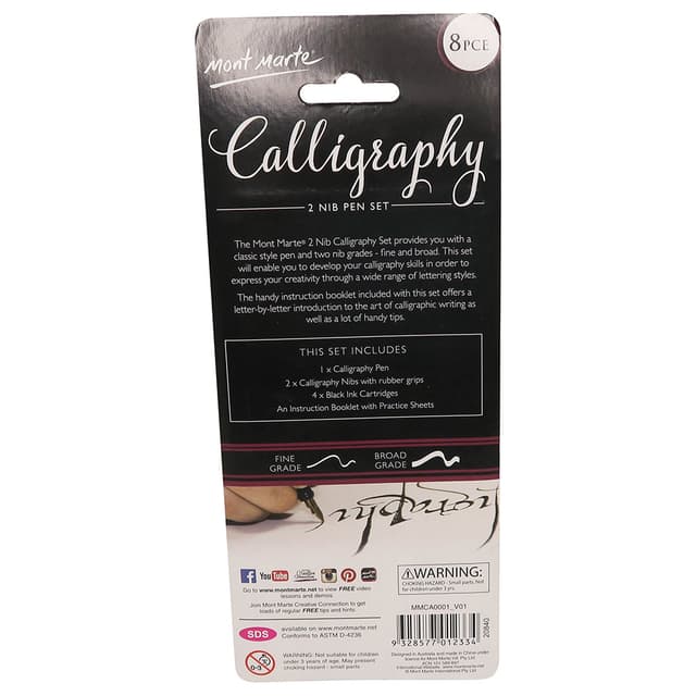 أقلام الخط العربي بمجموعة مؤلفة من 8 قطع كرافت بوكس Craft Box - 2 Nib Calligraphy Set