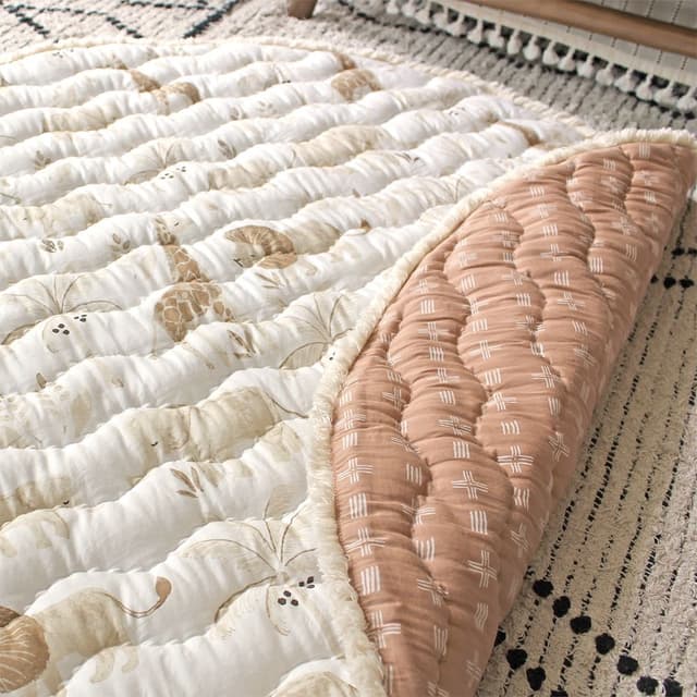 سجادة للاطفال دائرية مبطنة كرين بيبي Crane Baby - Kendi Quilted Playmat