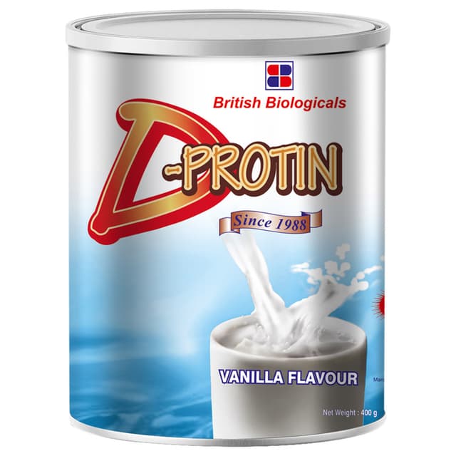مكمل غذائي بنكهة الفانيليا 400 جرام دي بروتين D-Protin - Vanilla Flavour Powder 400g   