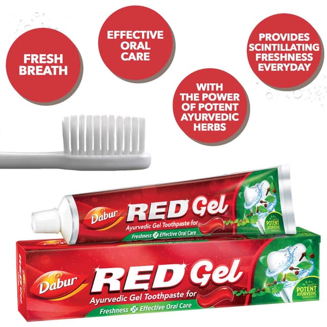 معجون أسنان ريد جل الايورفيدا 150 جرام دابر Dabur - Red Gel Toothpaste 150gm