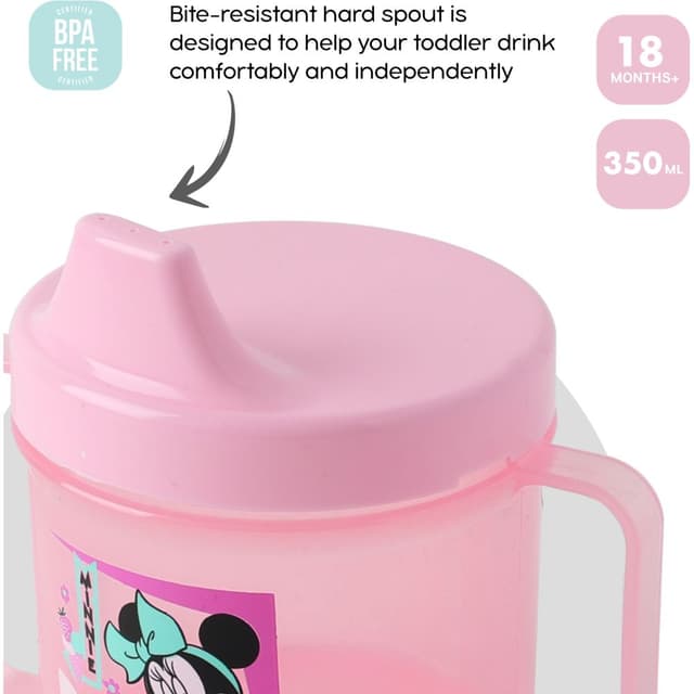 كوب اطفال مع مصاصة سيلكون وردي ديزني Disney Baby Handle Cup