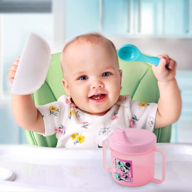 كوب اطفال مع مصاصة سيلكون وردي ديزني Disney Baby Handle Cup