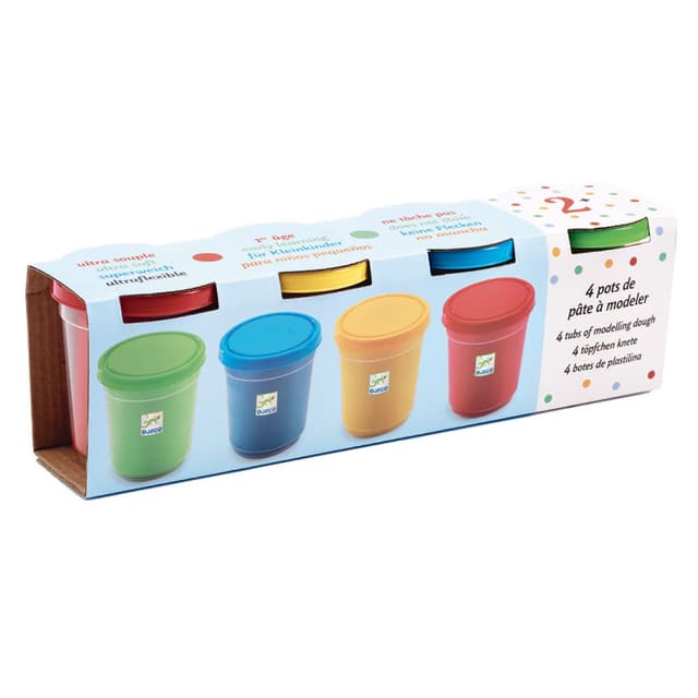 عجينة صلصال  مندمجة  عبوة من 4 علب  دجيكو Djeco  4 Tubs of Modelling Dough