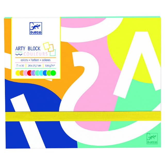 ورق ملون 30 ورقة دجيكو Djeco Arty Block Coloured Paper