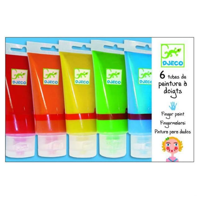 مجموعةأنابيب ألوان مائية للتلوين بالأصابع - ديجيكو Djeco - Finger Paint Tubes