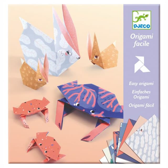 ورق اوريغامي للاطفال 28 ورقة دجيكو السلطعون والأرنب Djeco Origami