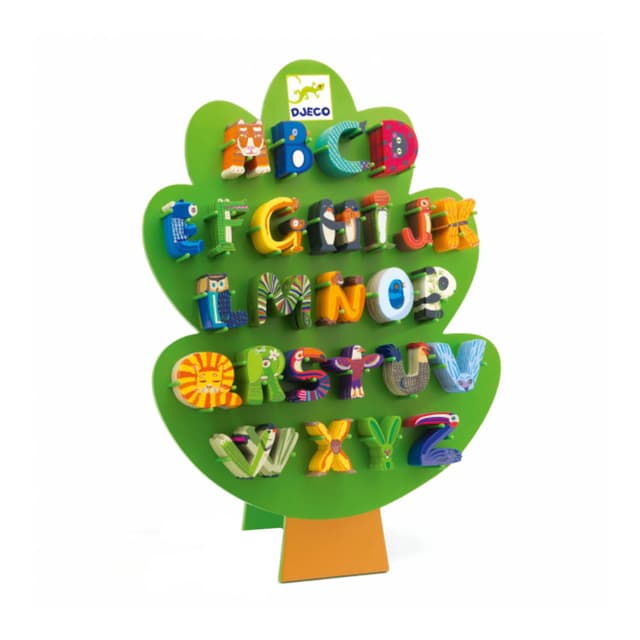 حرف z للاطفال ديكور خشب 6 سم دجيكو ثيم الحيوانات Djeco Animal Letter For Door