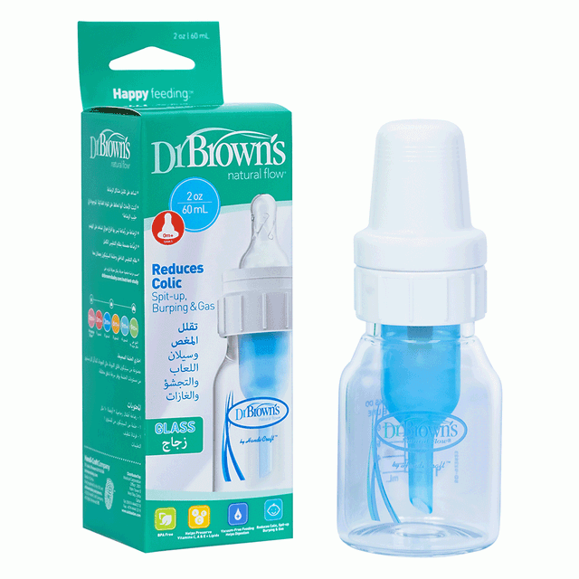 رضاعة أطفال زجاجية 2 أونصة دكتور براونز Dr. Browns Glass Baby Bottle 2oz