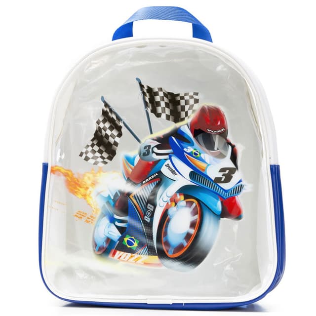 شنطة اطفال مصنوعة من البولي إيثيلين بتصميم دراجة ثلاثية الأبعاد من إيزي كيدس Eazy Kids - Backpack Bike - Blue