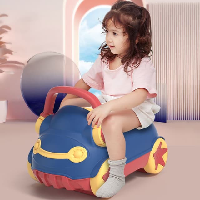 كرسي حمام للاطفال على شكل سيارة  مع دواليب من إيزي كيدس Eazy Kids - Car Potty - Blue