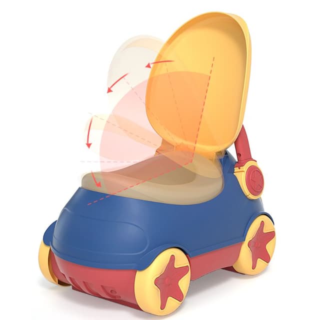 كرسي حمام للاطفال على شكل سيارة  مع دواليب من إيزي كيدس Eazy Kids - Car Potty - Blue