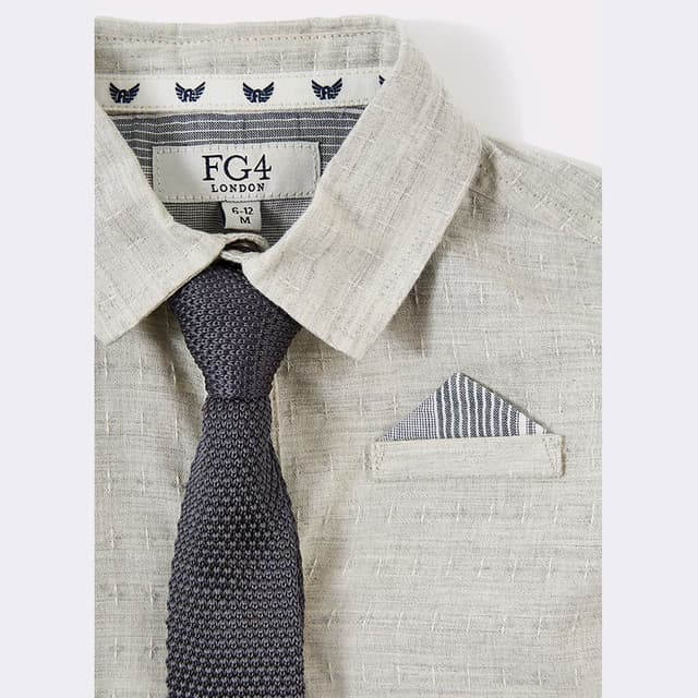 قميص اطفال مع كرفته لعمر 3-36 شهر اف جي فور FG4 Kids Grayson Shirt