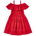 فستان بناتي ناعم لعمر 3-16 سنه اف جي فور كيدز أحمر FG4 Kids Miko Dress