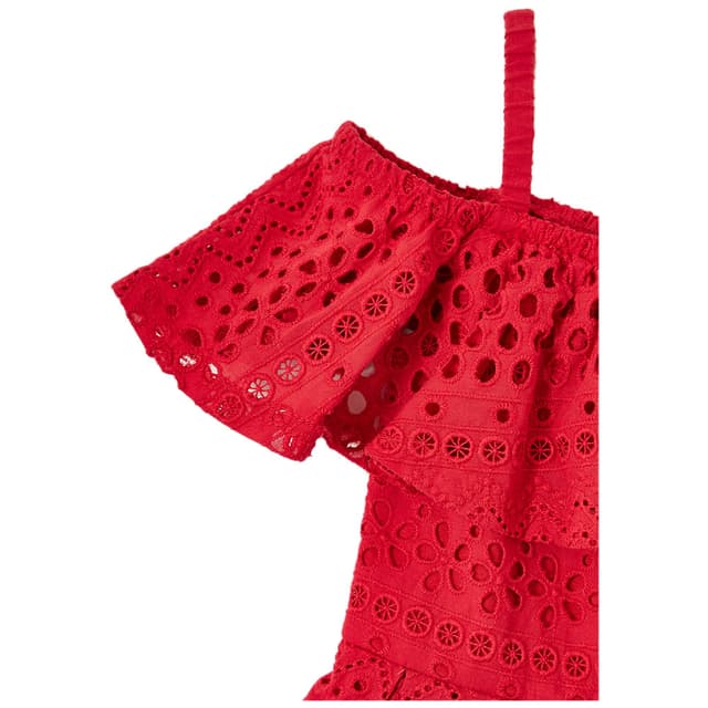 فستان بناتي ناعم لعمر 3-16 سنه اف جي فور كيدز أحمر FG4 Kids Miko Dress