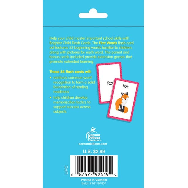 بطاقات تعليمية للاطفال الكلمات الأولى برايتر تشايلد First Words: Flash Cards