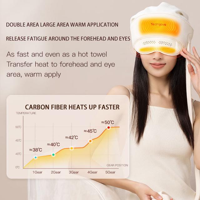 جهاز مساج الراس والعين تيك لوف 9.5 واط 1550 مللي أمبير Tech Love Head Eye Massager with Air Pressure Heating - SW1hZ2U6MjU5ODA4NA==