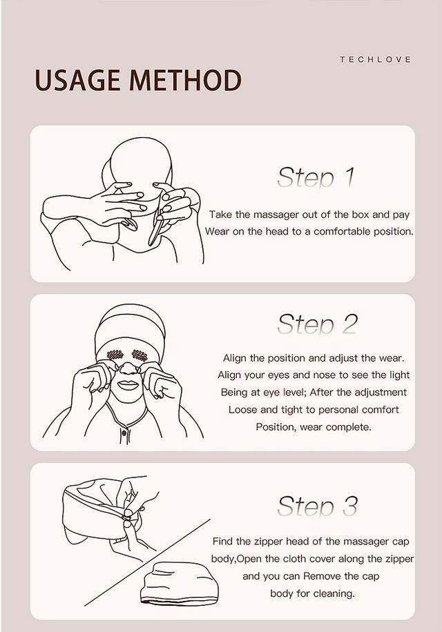 Tech Love Head Eye Massager with Air Pressure Heating