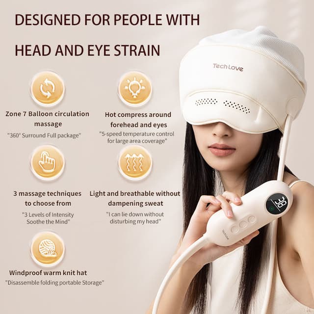 Tech Love Head Eye Massager with Air Pressure Heating