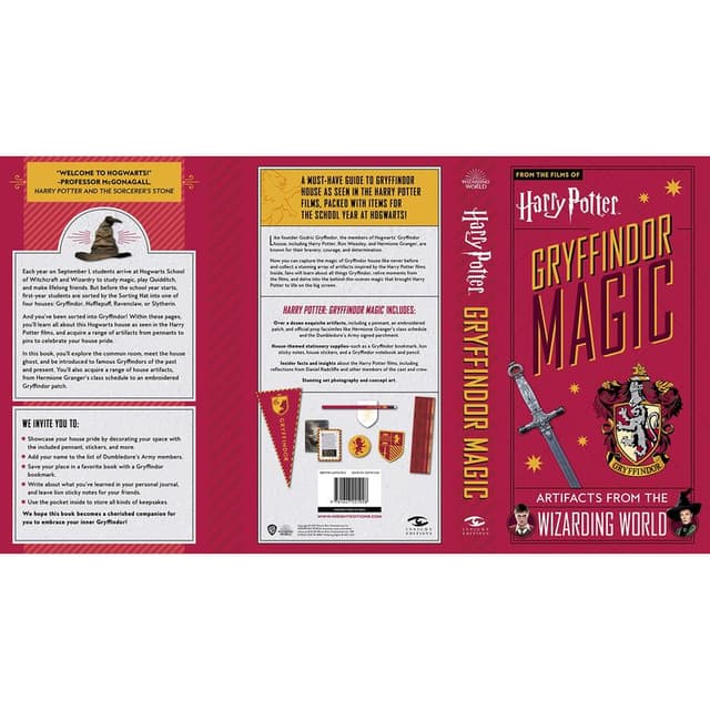 كتاب تفاعلي "سحر منزل جريفندور" في سلسلة هاري بوتر صفحات قابلة للطي مع مقتنيات ورسومات سحرية من تايتان بوكس Harry Potter: Gryffindor Magic