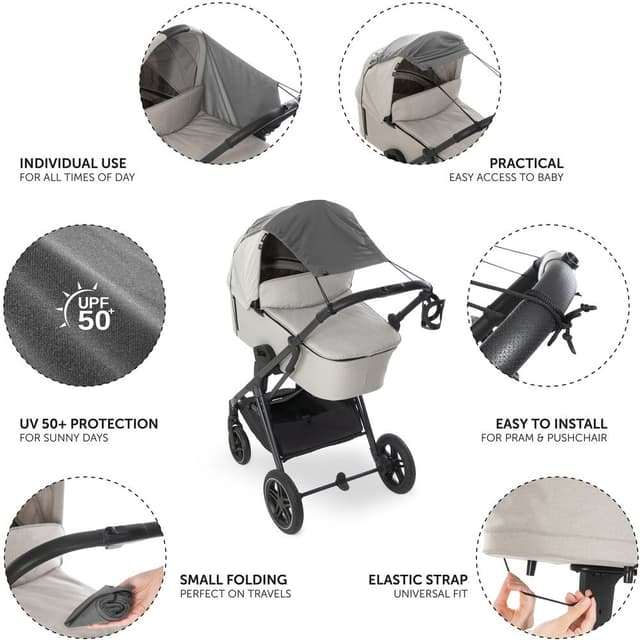 مظلة عربة الأطفال - رمادي من هاوك Hauck - Stroller Sunshade - Grey