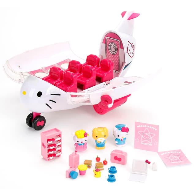 طقم لعبة هالو كيتي - طائرة نفاثة للأطفال مع شخصيات هالو كيتي Hello Kitty - Jet Plane Playset